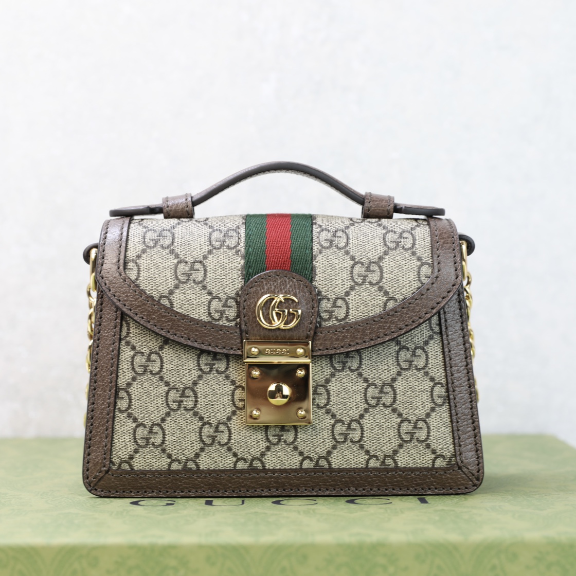 Gucci GG Supreme Tassen Messenger Tas Groen Canvas Mini