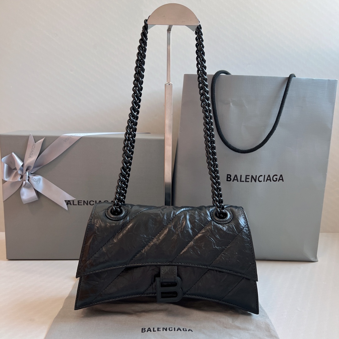 Balenciaga Tassen handtassen Schoudertas Zwart Kalfsleer Koeienhuid Schapenvacht Herfst/winter collectie Kettingen