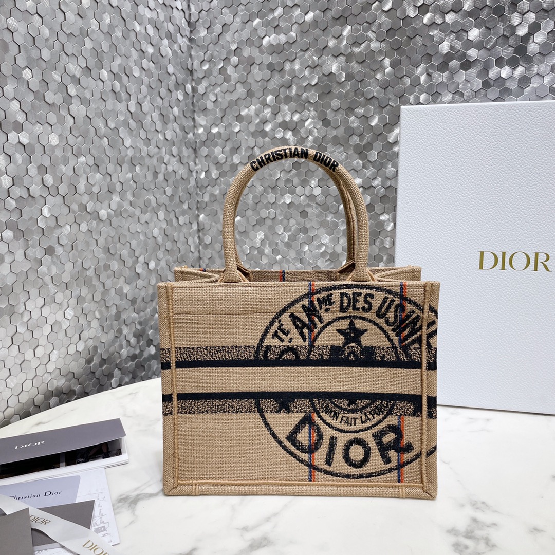 Dior Book Tote Tassen handtassen Tote Tas Onovertroffen kwaliteit
 Beige Geel Canvas