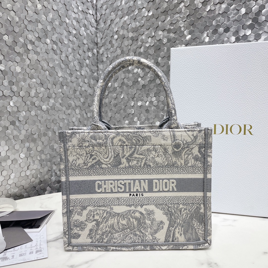 Dior Book Tote Tassen handtassen Tote Tas Grijs Borduurwerk