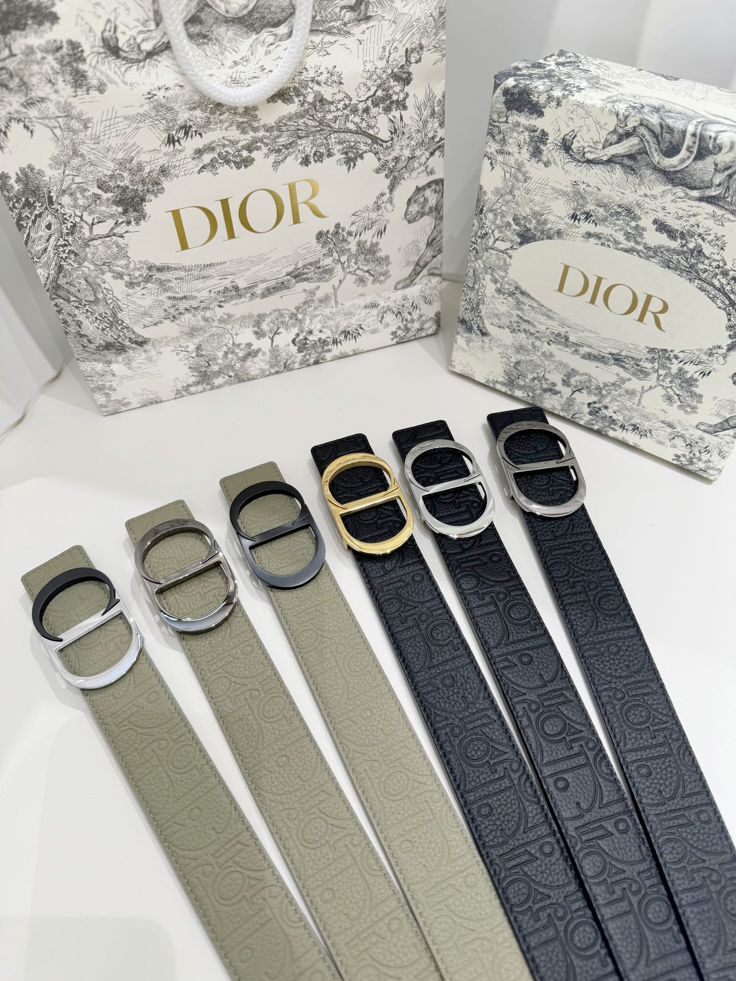 Dior Riemen Goud Mannen Kalfsleer Koeienhuid Fashion