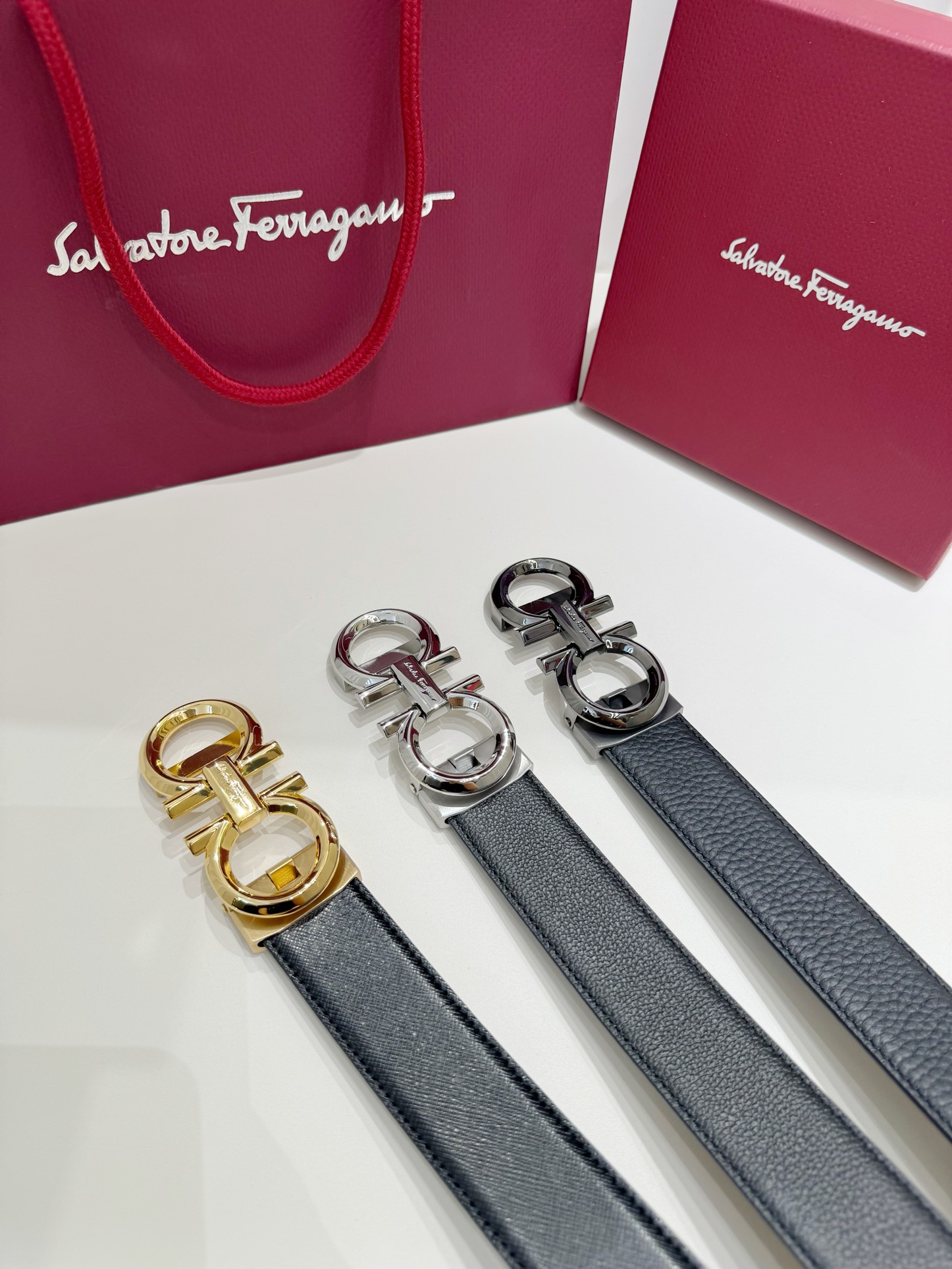 Ferragamo Riemen Mannen Kalfsleer Koeienhuid Fashion