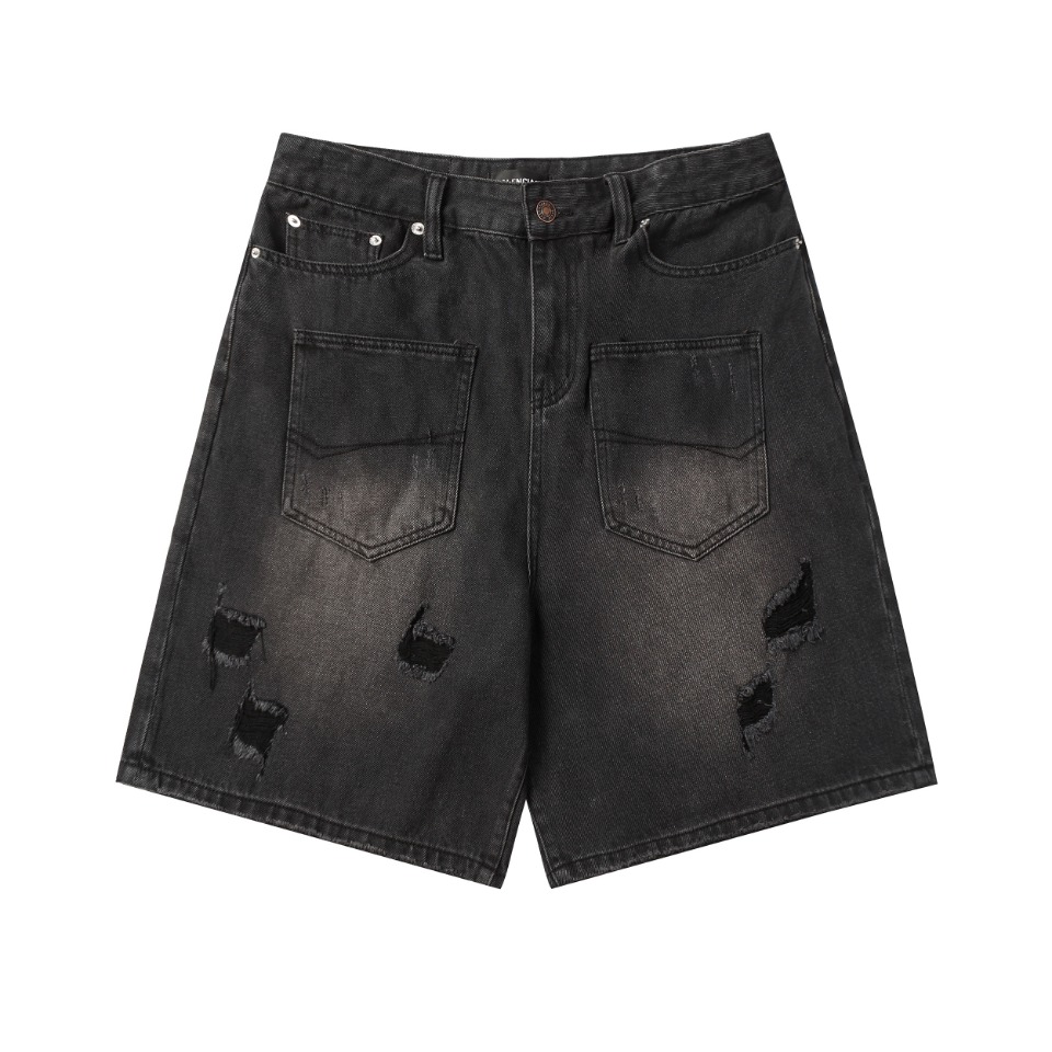 Balenciaga Vente
 Vêtements Jeans Shorts Réplique pas cher Designer
 Noir Unisexe Hommes Coton Tissu de coton bleu Collection printemps – été Fashion