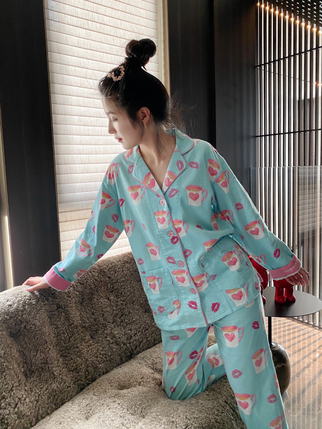 PJS磨毛纯棉家居服 呵护肌肤一整晚 轻软舒适贴心更温暖 5