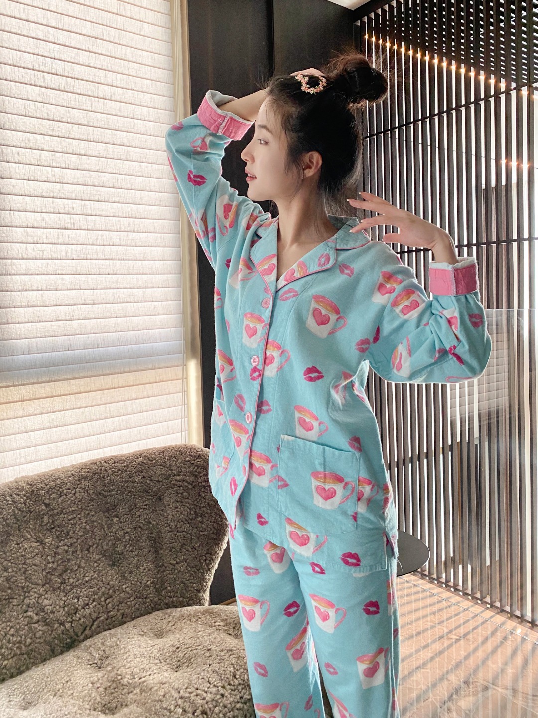 PJS磨毛纯棉家居服 呵护肌肤一整晚 轻软舒适贴心更温暖 7