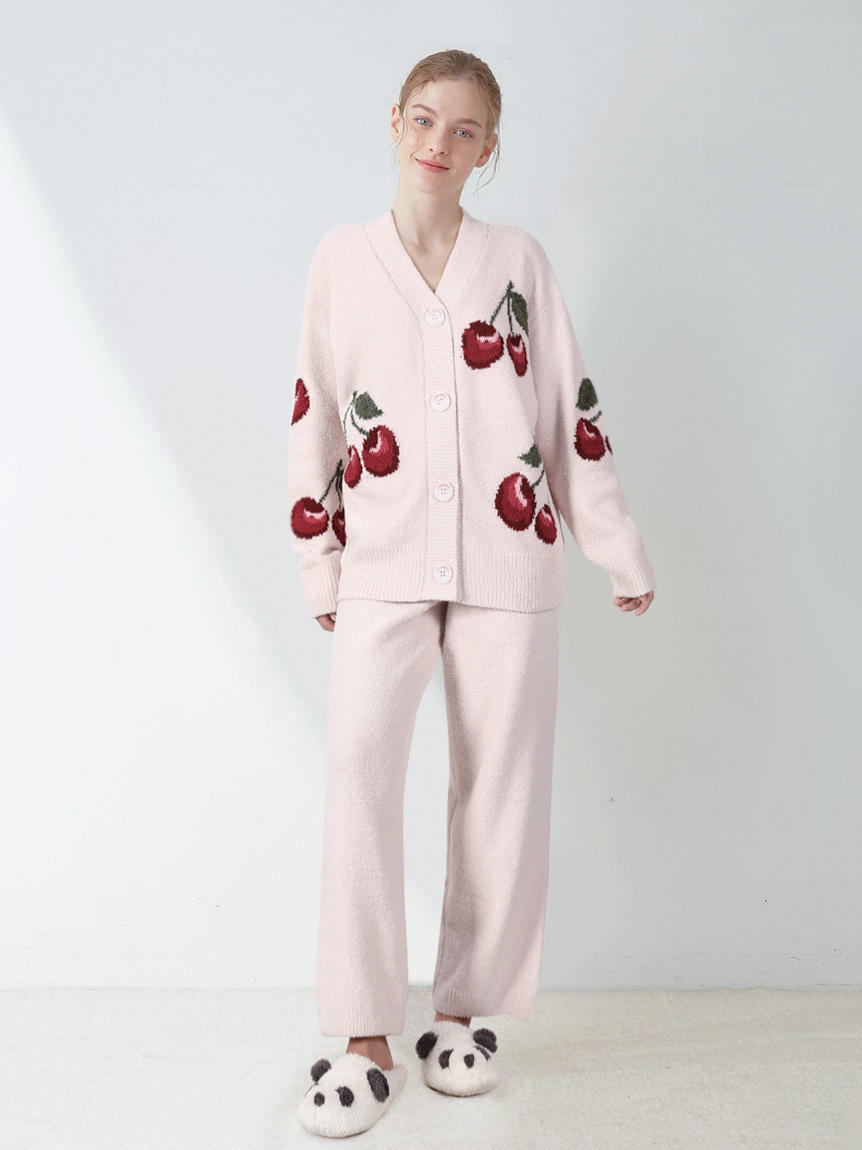 Gelato Pique Cherry Knit Cardigan Loungewear - Comprehensive 3