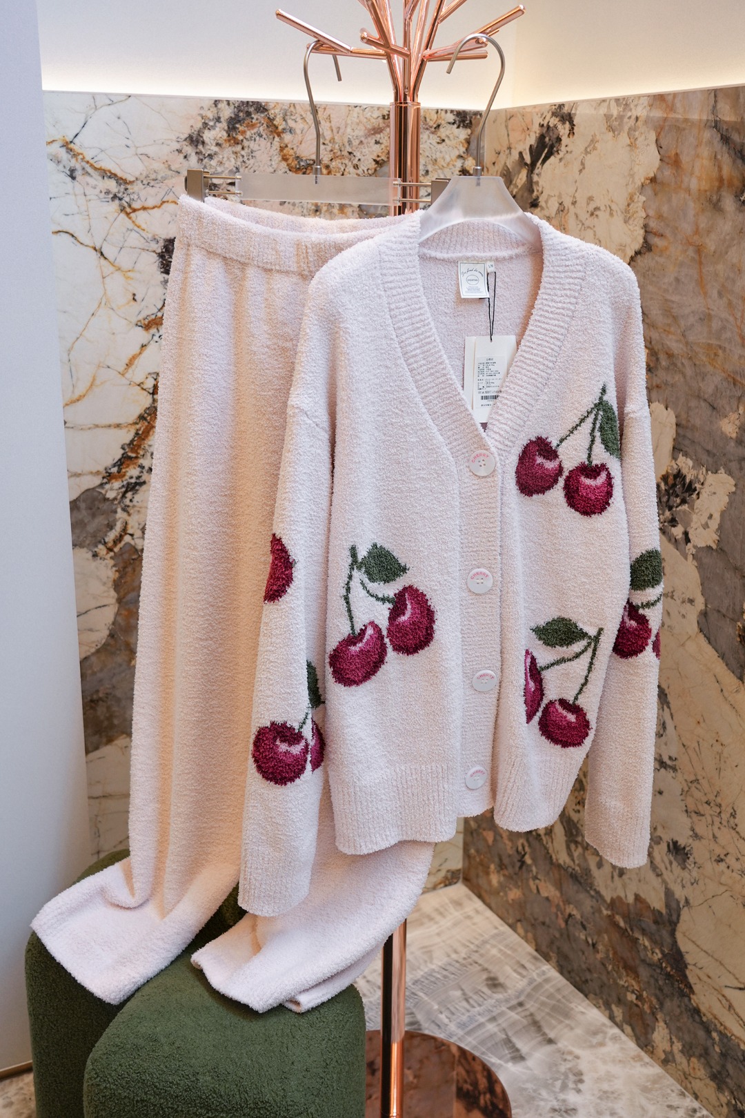 Gelato Pique Cherry Cardigan Loungewear Set - Comprehensive 2