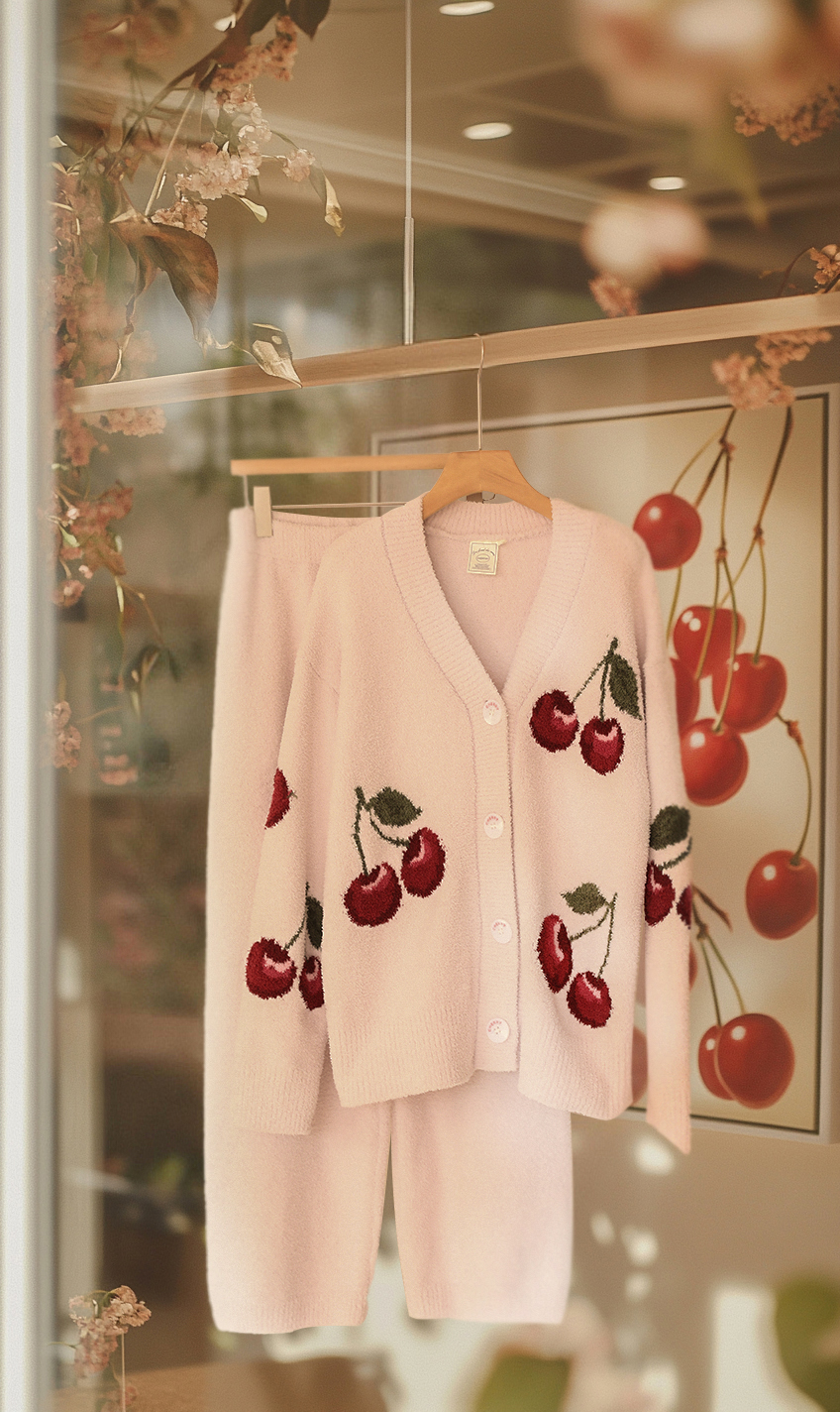 Gelato Pique loungewear set featuring a refined cardigan silhouette - Comprehensive 3