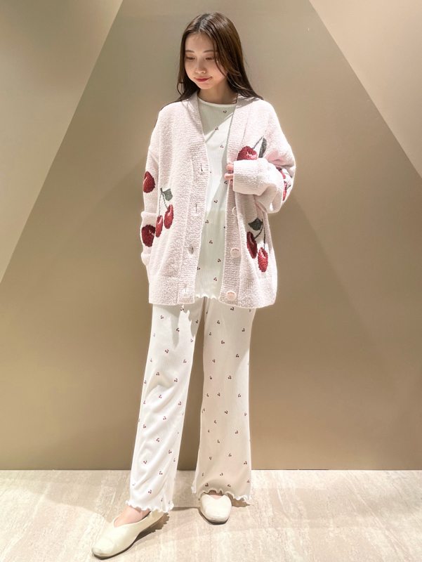 gelat* piqu*樱桃开衫家居服 2