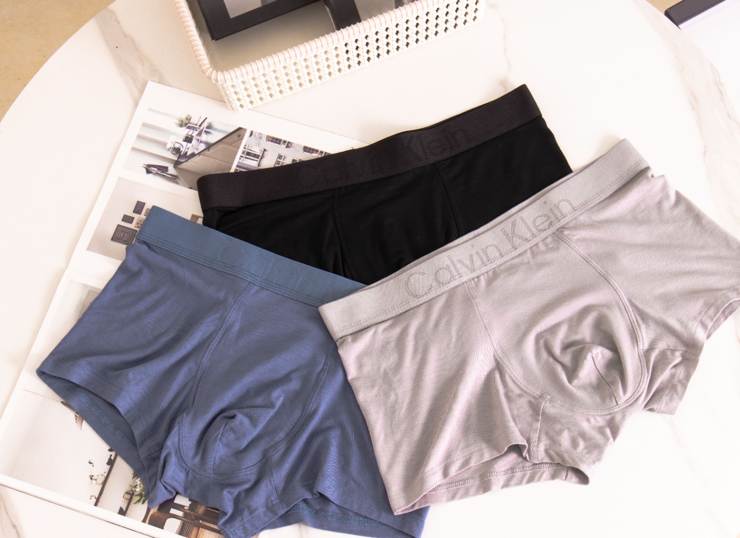 Calvinklein 男士经典内裤舒适第一，男士内裤三条装莫代尔面料，贴身舒适每一天都要舒适自在！点击