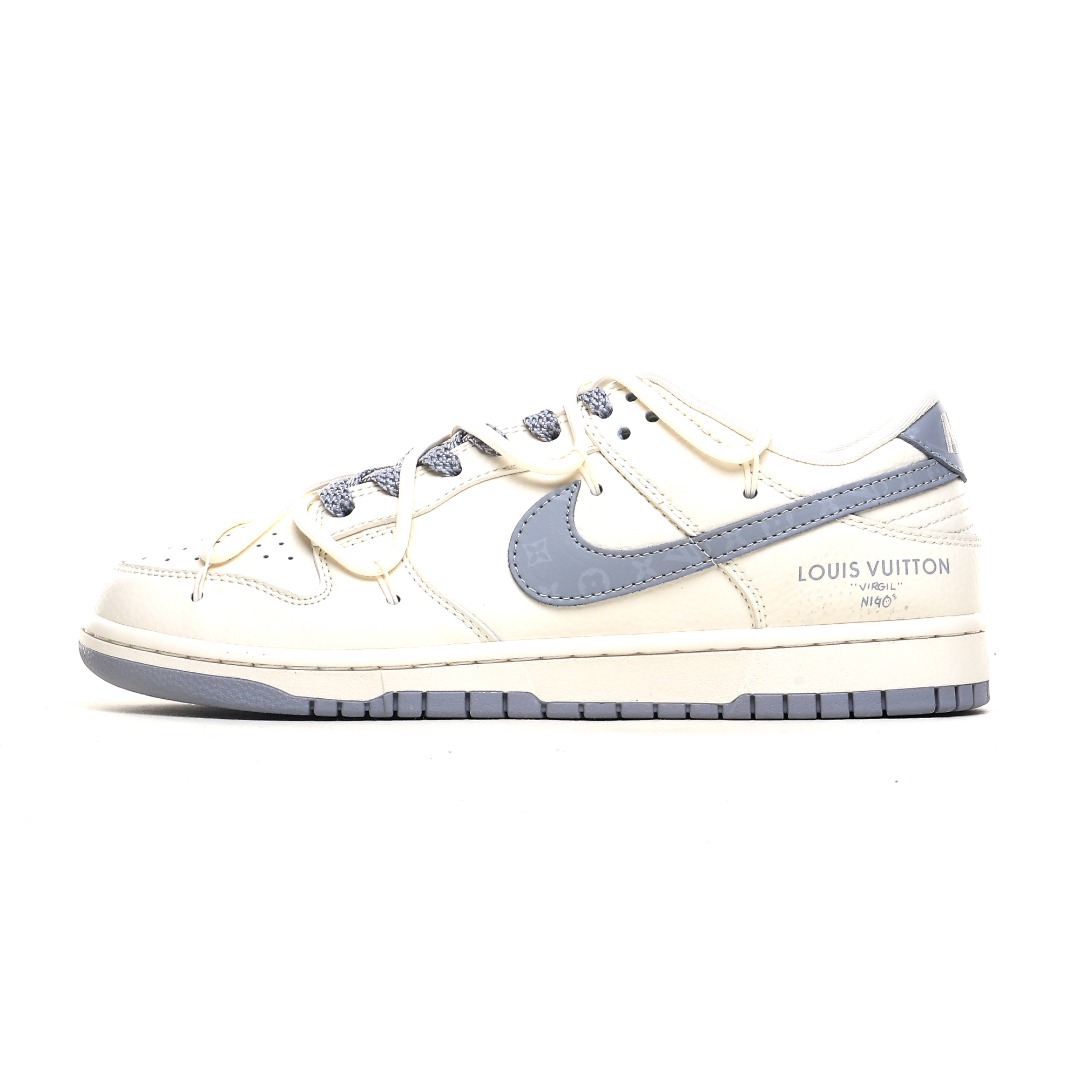 海外爆款限量发售！公司级 Nike SB Dunk Low“LV联名——米白星光银”  周年高端定制 低帮休闲板鞋 定制鞋盒 大厂纯原品质出货 超高清洁度 皮料切割干净无任何毛边 细节完美  货号：J9
