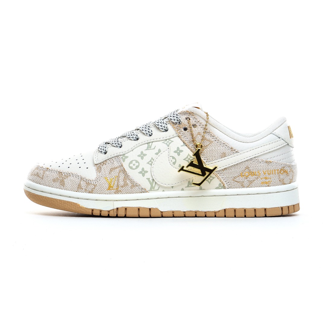 海外爆款限量发售！公司级 Nike SB Dunk Low“LV联名——浅咖牛仔” 周年高端定制 低帮休闲板鞋 定制鞋盒 大厂纯原品质出货 超高清洁度 皮料切割干净无任何毛边 细节完美 货号：FC19