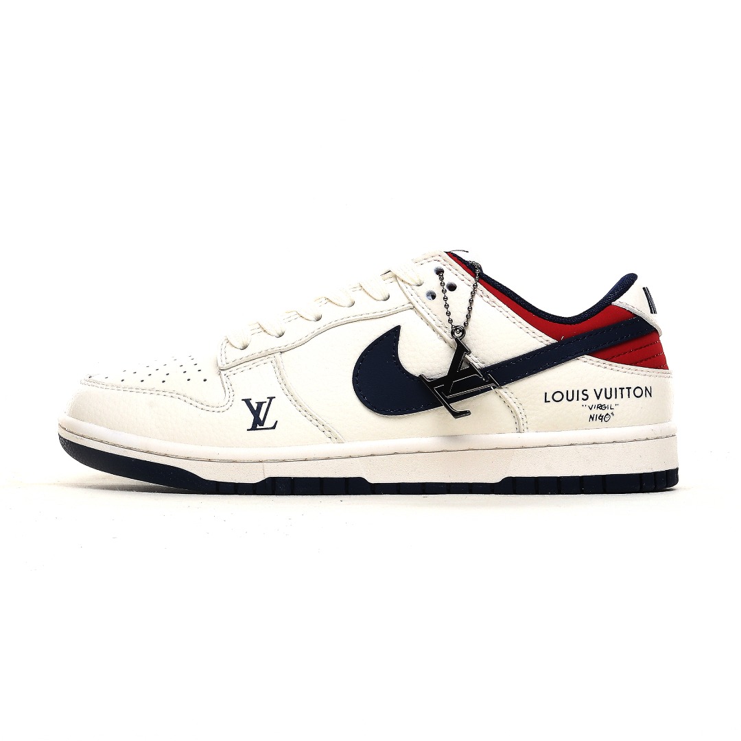海外爆款限量发售！公司级 Nike SB Dunk Low“LV联名——米蓝红”  周年高端定制 低帮休闲板鞋 定制鞋盒 大厂纯原品质出货 超高清洁度 皮料切割干净无任何毛边 细节完美  货号：9