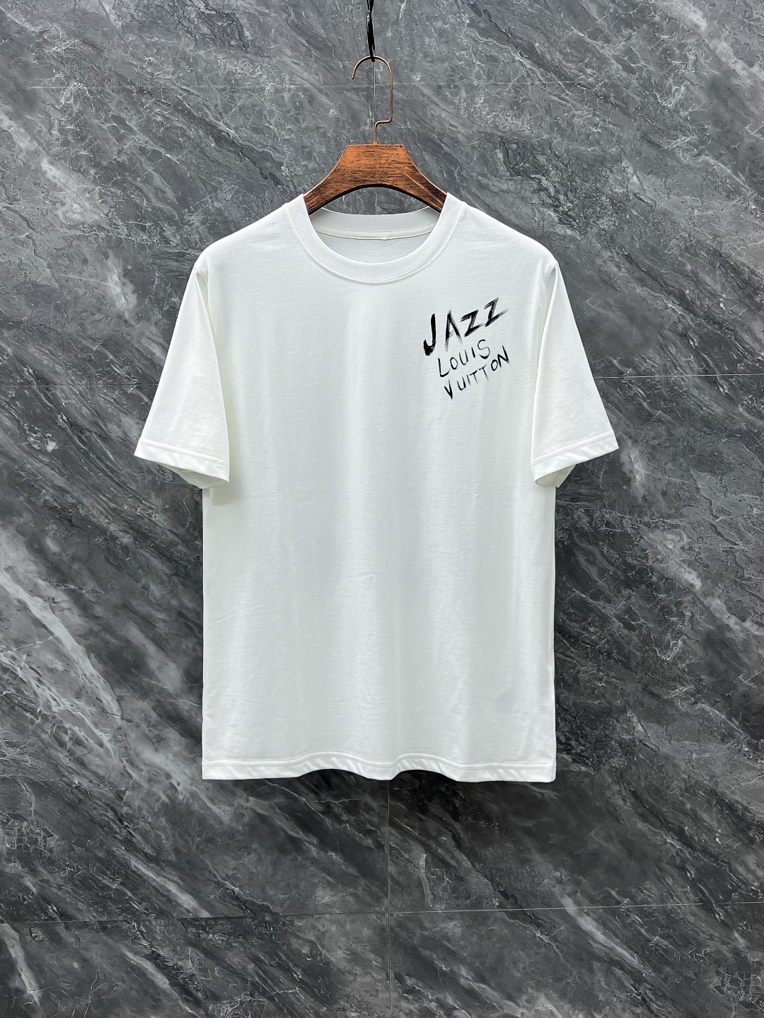 Louis Vuitton Clothing T-Shirt Black White Spring/Summer Collection Fashion Short Sleeve