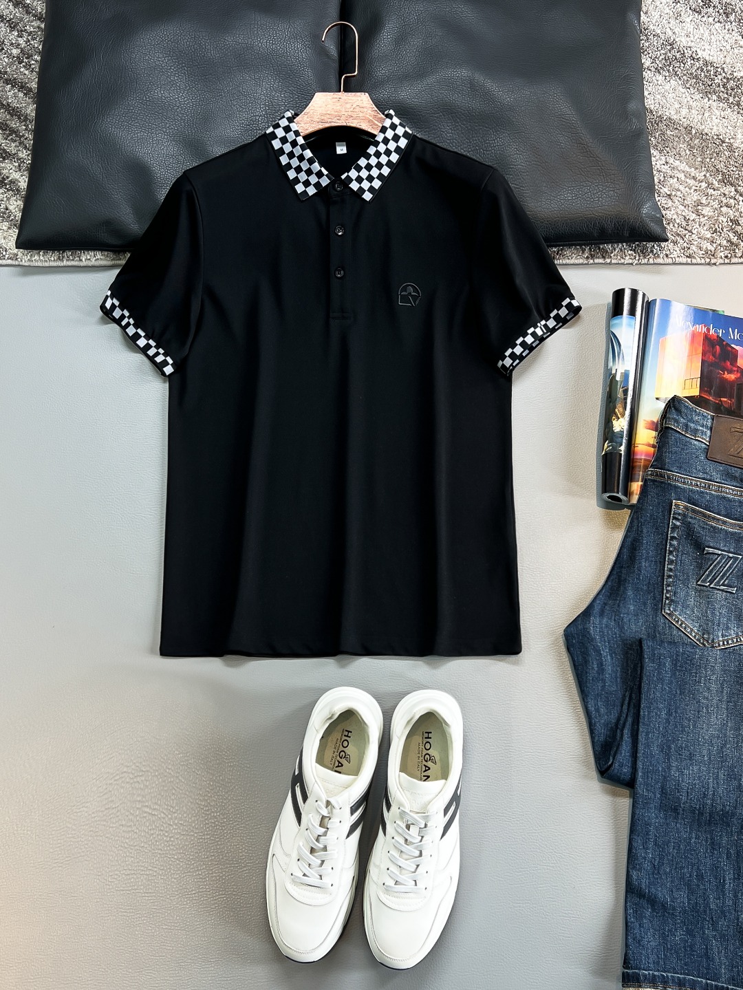 Louis Vuitton Clothing Polo Black White Spring/Summer Collection Fashion