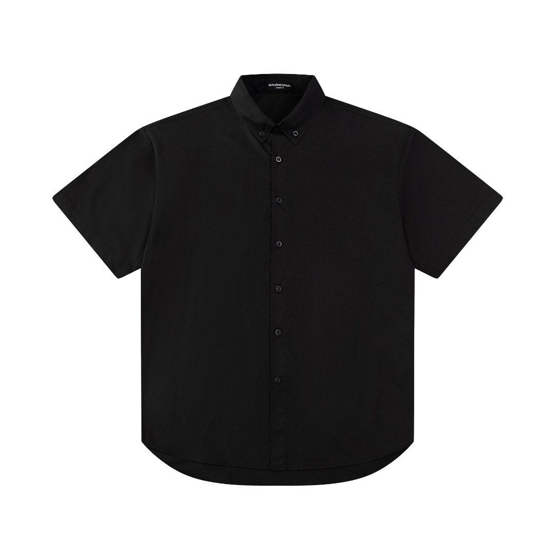 Balenciaga 24SS Embroidered Short Shirts in Black, Cotton Silk Fabric, Customized Details - 图片 2