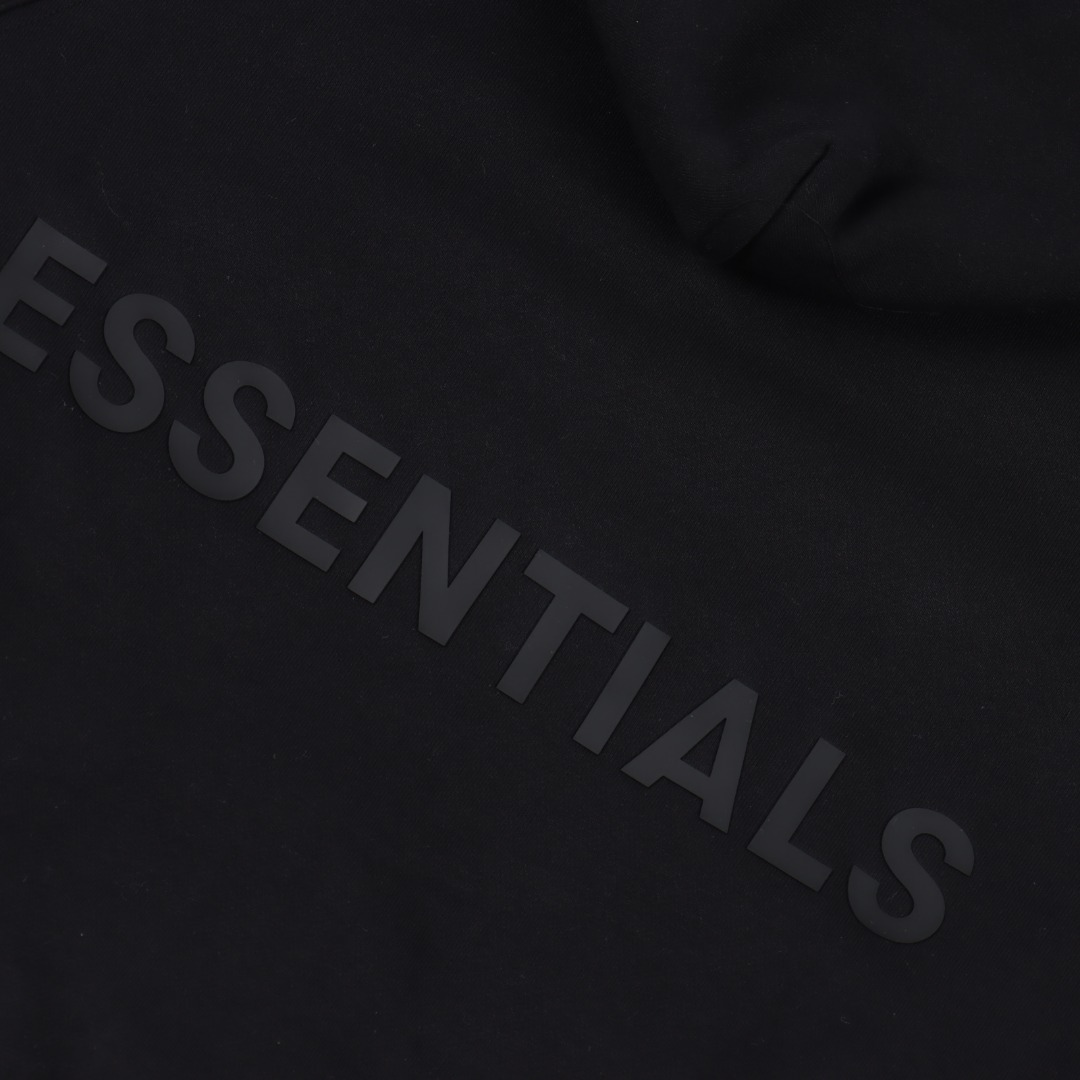 Fear of god 复线Essentials 后背硅胶字母拉链连帽卫衣