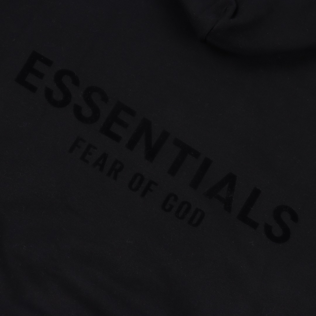 FOG FEAR OF GOD复线ESSENTIALS 第八季植绒字母加绒连帽卫衣