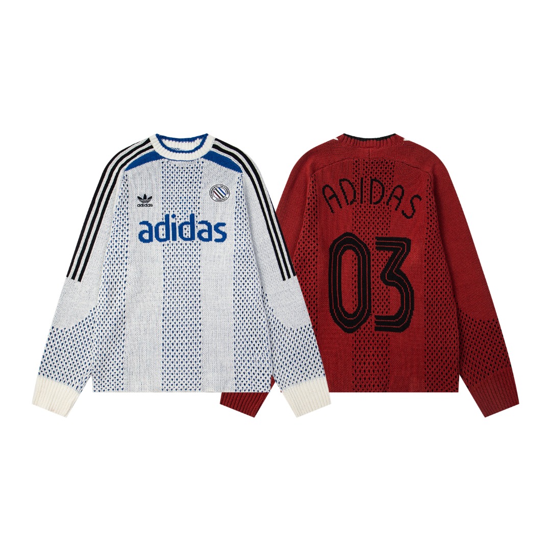 145💰 三叶草 复古针织毛衣 男女同款 颜色:白色 酒红色 尺码:S M L 款号:693