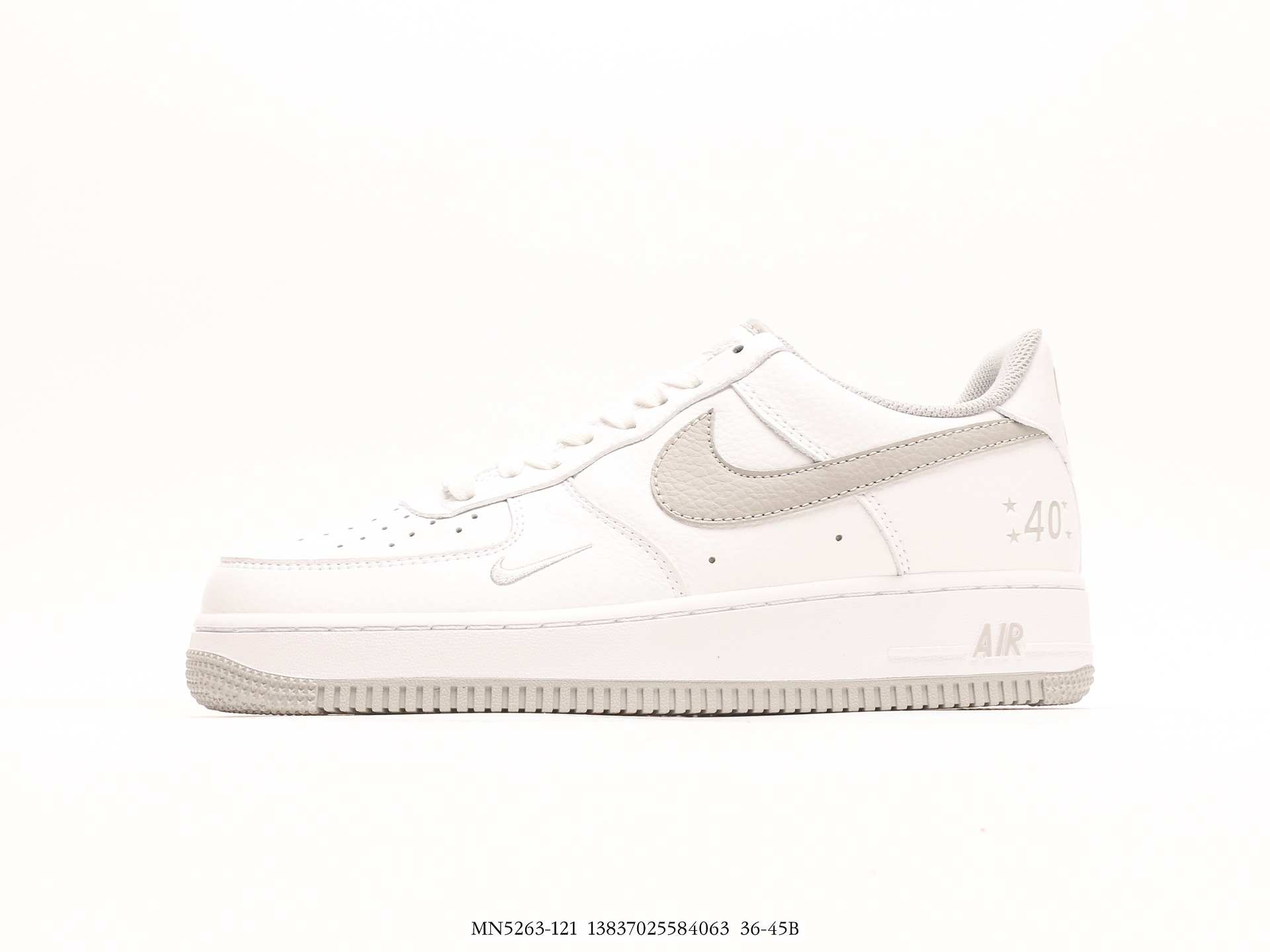 Air Force 1'0740th AnniversaryWhite Grey空军一号经典低帮百搭休闲运动板鞋“40周年版白灰小钩 2