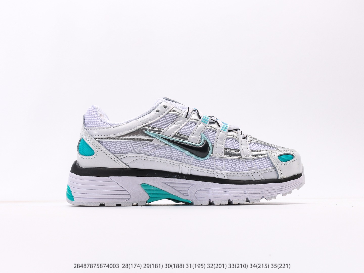 图片[2]-童鞋 耐克Nike P-6000Metallic Silver系列低帮复古老爹风休闲运动舒适慢跑鞋注意：图下方显示为实际脚长，单位毫米[手工测量，可能存在5毫米左右的误差] #28487875874003-选品中心