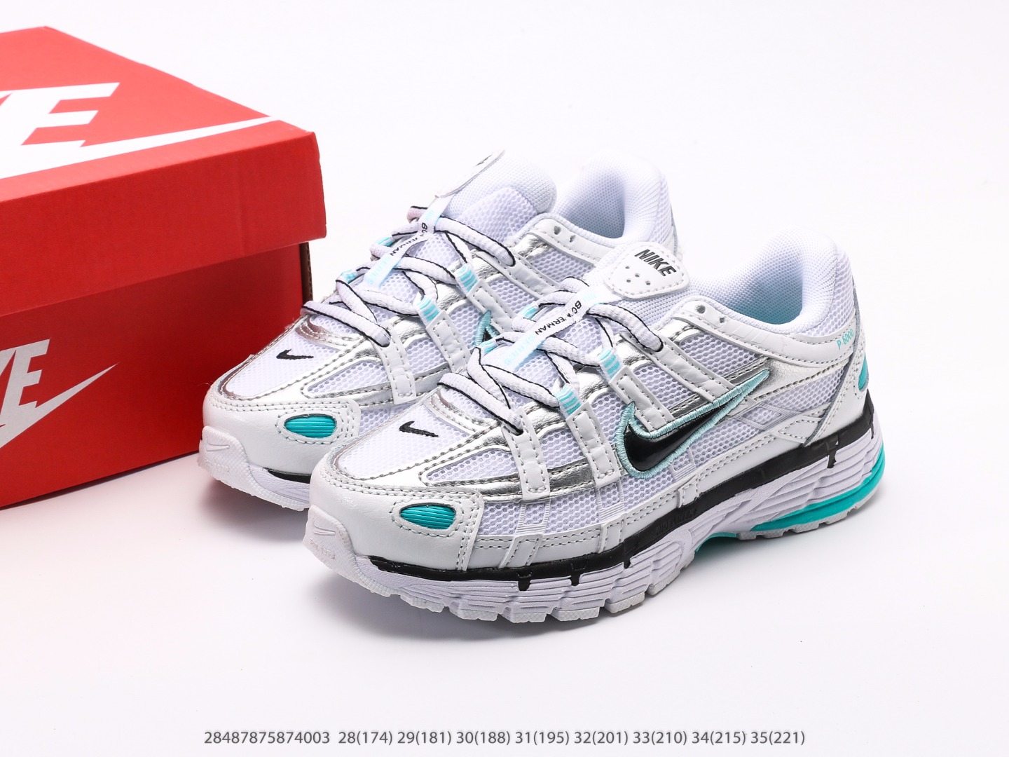 图片[9]-童鞋 耐克Nike P-6000Metallic Silver系列低帮复古老爹风休闲运动舒适慢跑鞋注意：图下方显示为实际脚长，单位毫米[手工测量，可能存在5毫米左右的误差] #28487875874003-选品中心