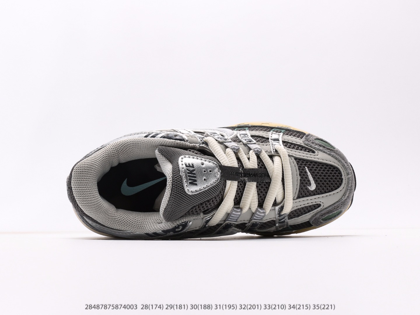 图片[3]-童鞋 耐克Nike P-6000Metallic Silver系列低帮复古老爹风休闲运动舒适慢跑鞋注意：图下方显示为实际脚长，单位毫米[手工测量，可能存在5毫米左右的误差] #28487875874003-选品中心