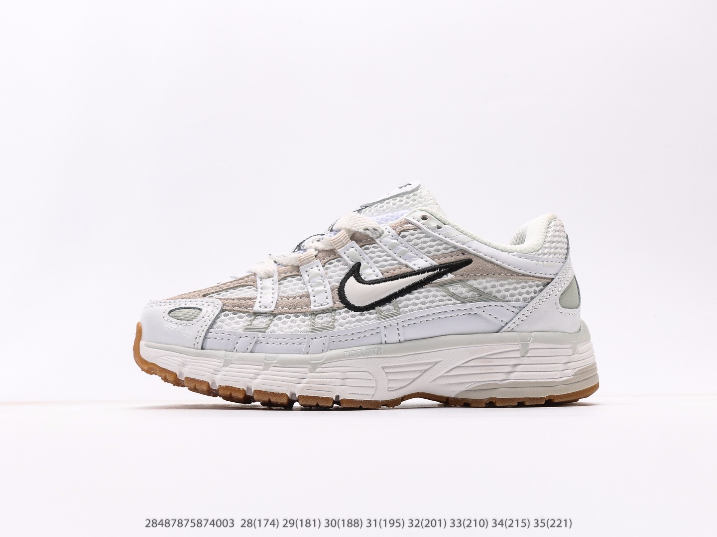 童鞋 耐克Nike P-6000Metallic Silver系列低帮复古老爹风休闲运动舒适慢跑鞋注意：图下方显示为实际脚长，单位毫米[手工测量，可能存在5毫米左右的误差] #28487875874003-选品中心