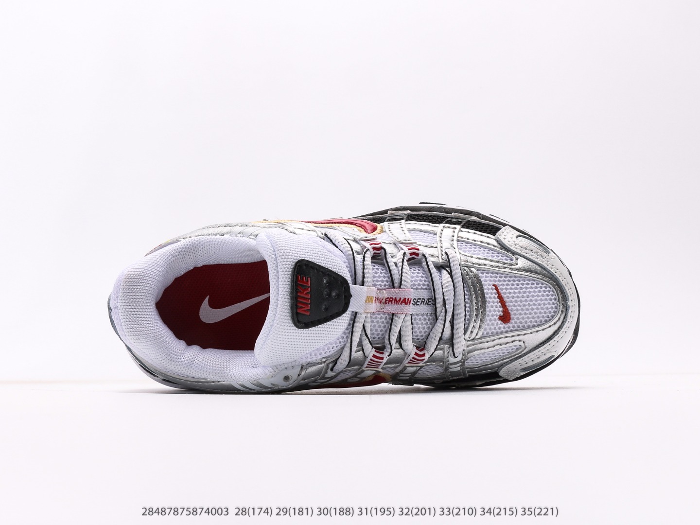 图片[3]-童鞋 耐克Nike P-6000Metallic Silver系列低帮复古老爹风休闲运动舒适慢跑鞋注意：图下方显示为实际脚长，单位毫米[手工测量，可能存在5毫米左右的误差] #28487875874003-选品中心
