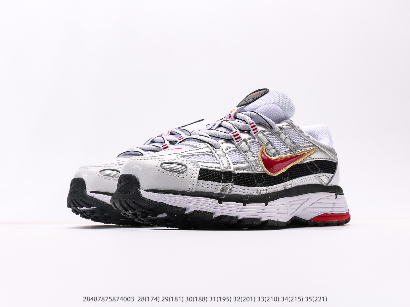 图片[5]-童鞋 耐克Nike P-6000Metallic Silver系列低帮复古老爹风休闲运动舒适慢跑鞋注意：图下方显示为实际脚长，单位毫米[手工测量，可能存在5毫米左右的误差] #28487875874003-选品中心