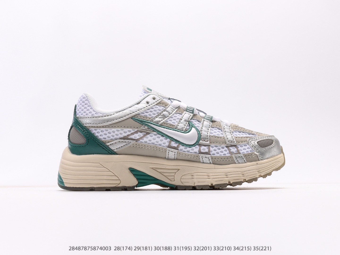 图片[2]-童鞋 耐克Nike P-6000Metallic Silver系列低帮复古老爹风休闲运动舒适慢跑鞋注意：图下方显示为实际脚长，单位毫米[手工测量，可能存在5毫米左右的误差] #28487875874003-选品中心