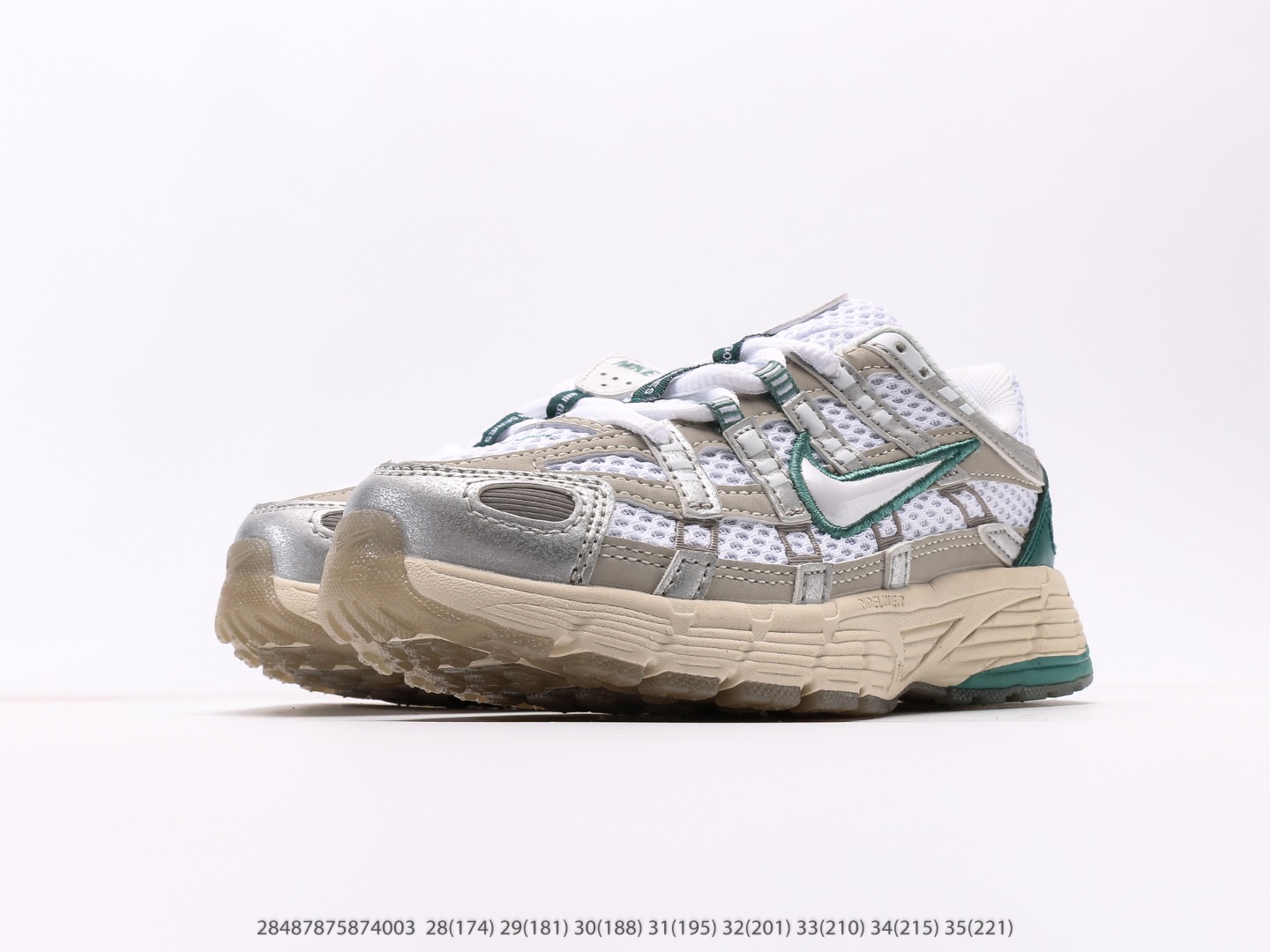 图片[5]-童鞋 耐克Nike P-6000Metallic Silver系列低帮复古老爹风休闲运动舒适慢跑鞋注意：图下方显示为实际脚长，单位毫米[手工测量，可能存在5毫米左右的误差] #28487875874003-选品中心