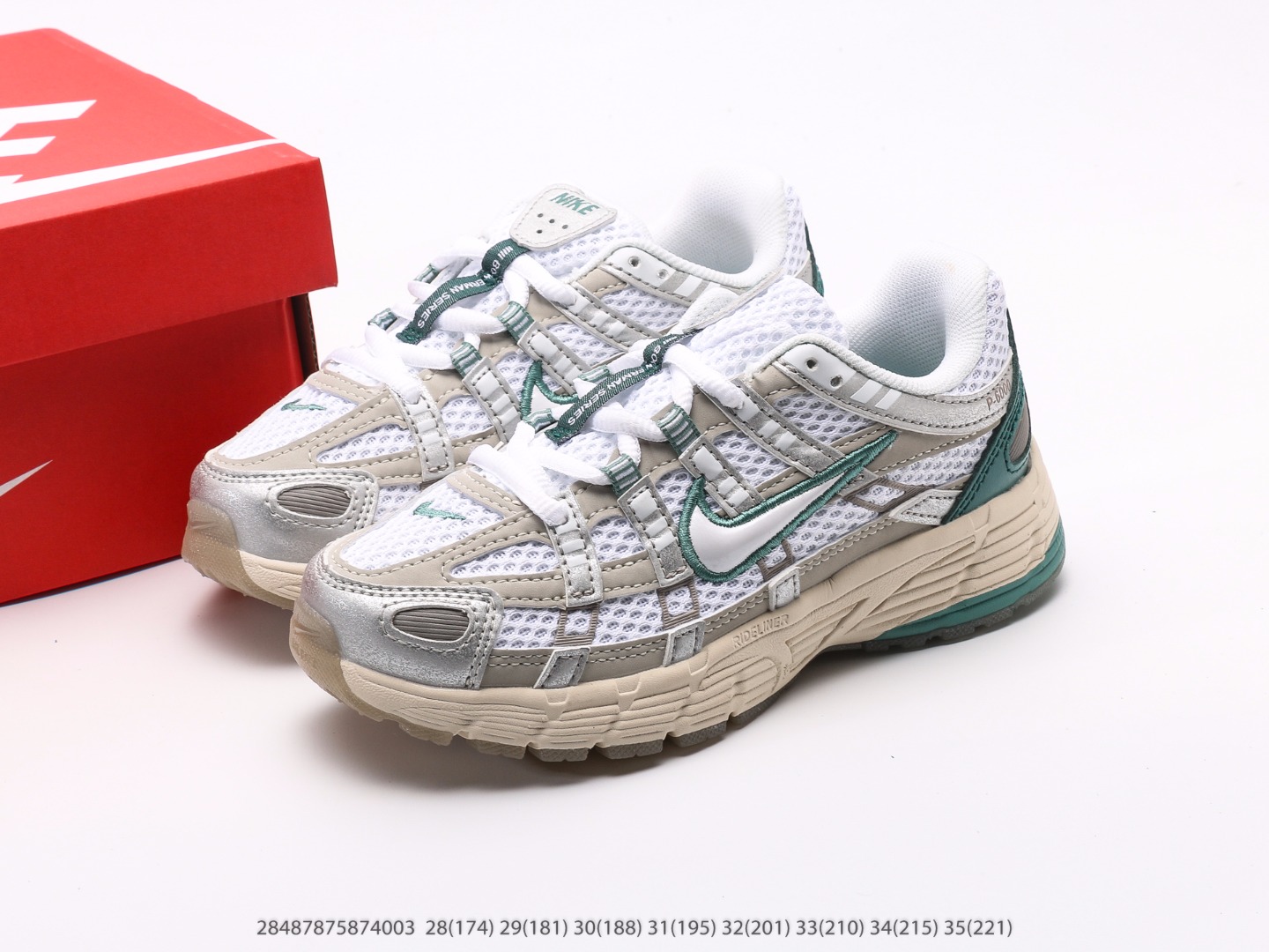 图片[9]-童鞋 耐克Nike P-6000Metallic Silver系列低帮复古老爹风休闲运动舒适慢跑鞋注意：图下方显示为实际脚长，单位毫米[手工测量，可能存在5毫米左右的误差] #28487875874003-选品中心