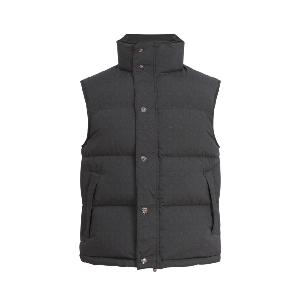 Chrome Hearts Clothing Waistcoats Black White Sewing Duck Down Fashion