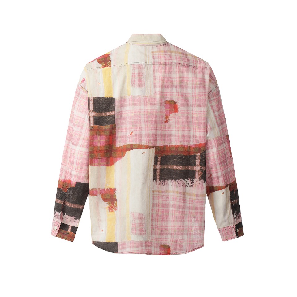 Ac-style 3D-striped long-sleeved shirt. Colour: Pink, blue Number: S M L Section No. Yu 6618 - 图片 4