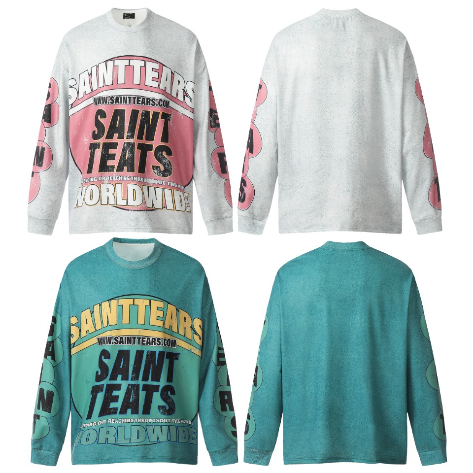 Vintage Winter T-Shirts in Ash and Green, Saint Michael Collection, Sizes M-XL