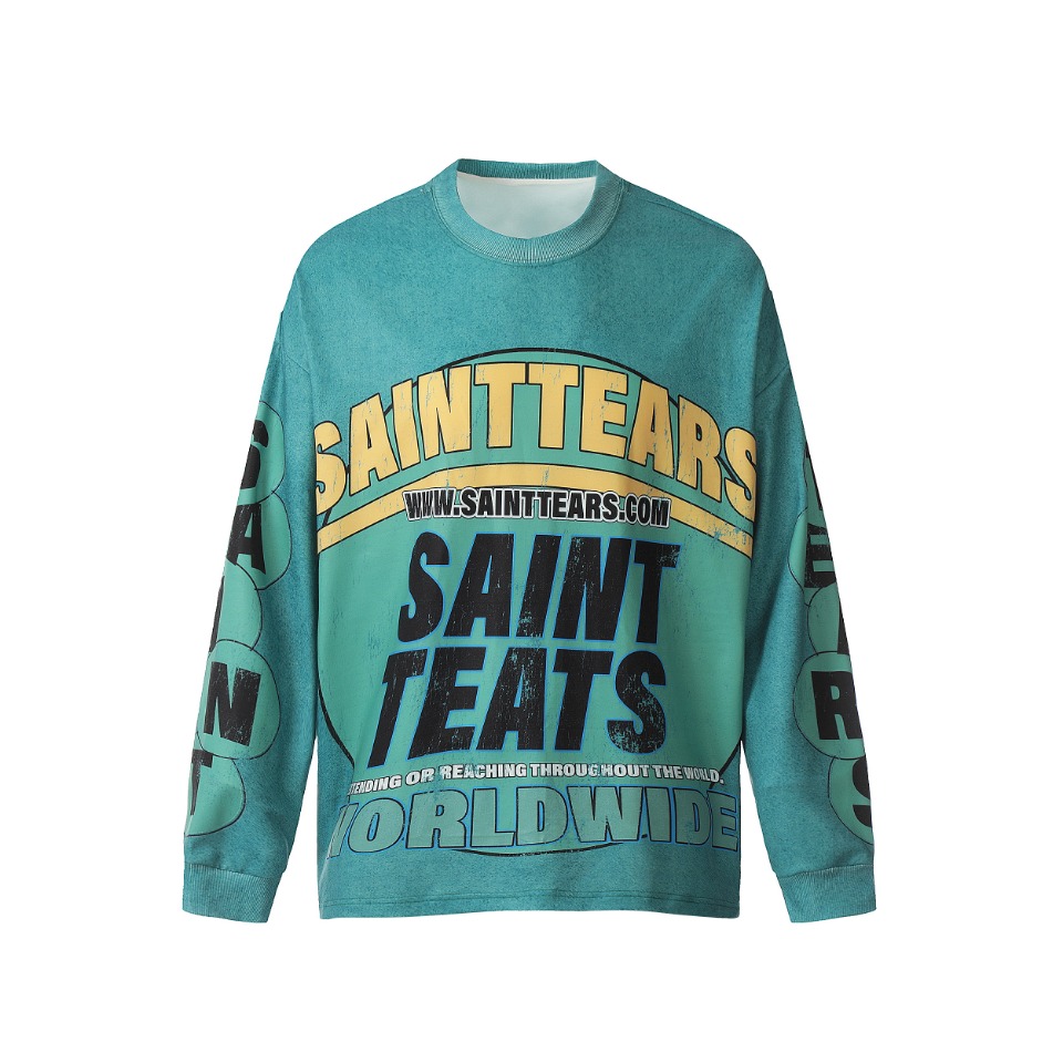Vintage Winter T-Shirts in Ash and Green, Saint Michael Collection, Sizes M-XL - 图片 4