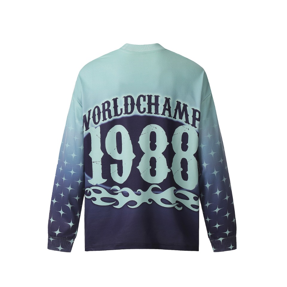 Vintage Winter T-Shirts: Saint Michael Long Sleeve Collection in Green and Blue - 图片 5