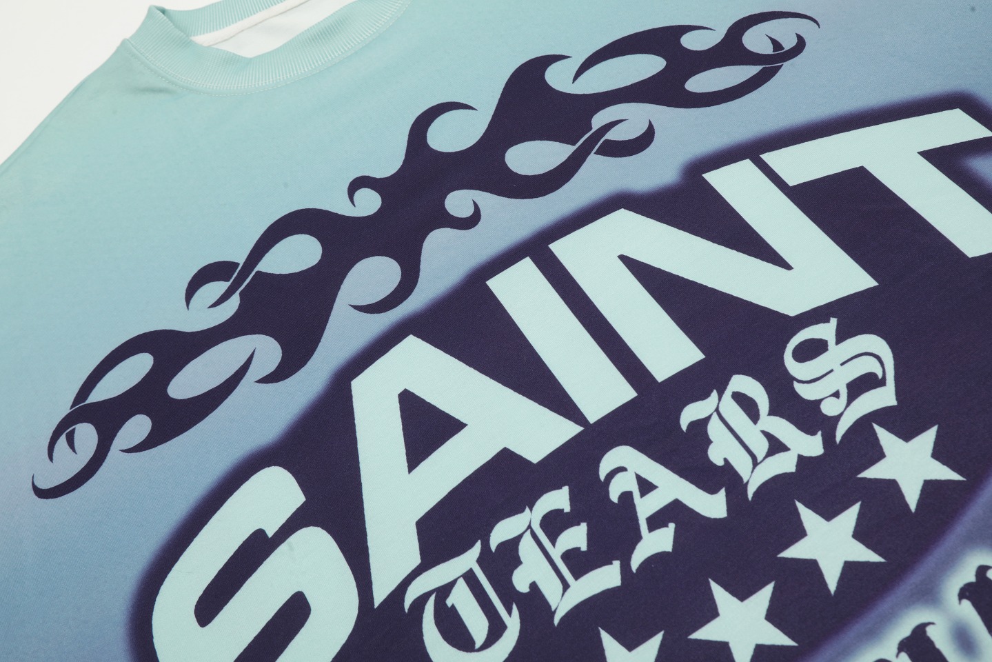 Vintage Winter T-Shirts: Saint Michael Long Sleeve Collection in Green and Blue - 图片 6