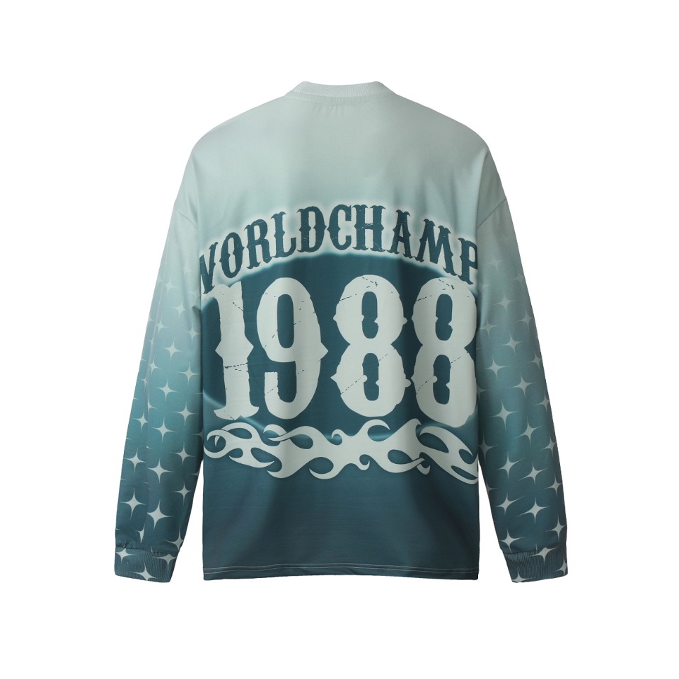 Vintage Winter T-Shirts: Saint Michael Long Sleeve Collection in Green and Blue - 图片 2