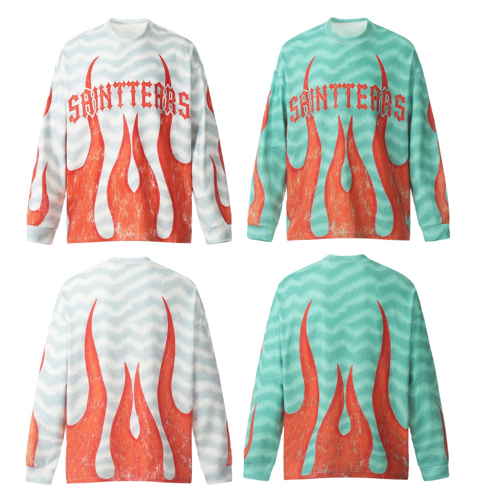 Vintage Winter T-Shirts in Long Sleeves by Saint Michael, Sizes M, L, XL, Picture Colour.