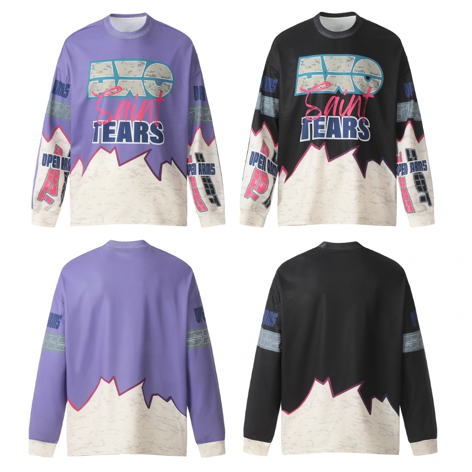 Vintage Winter T-Shirts in Black and Blue, Saint Michael Long Sleeves, Sizes M-XL