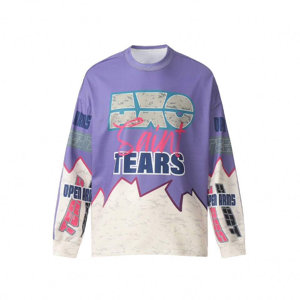 Vintage Winter T-Shirts in Black and Blue, Saint Michael Long Sleeves, Sizes M-XL - 图片 2