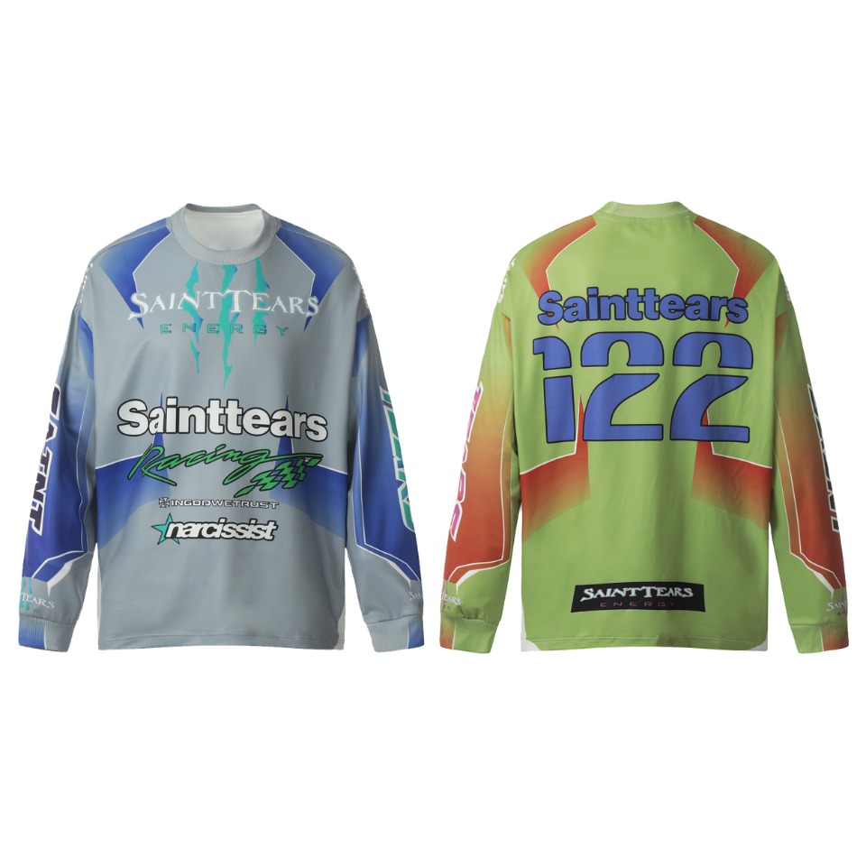 Vintage Winter T-Shirts in Blue and Yellow, Saint Michael Collection, Sizes M to XL