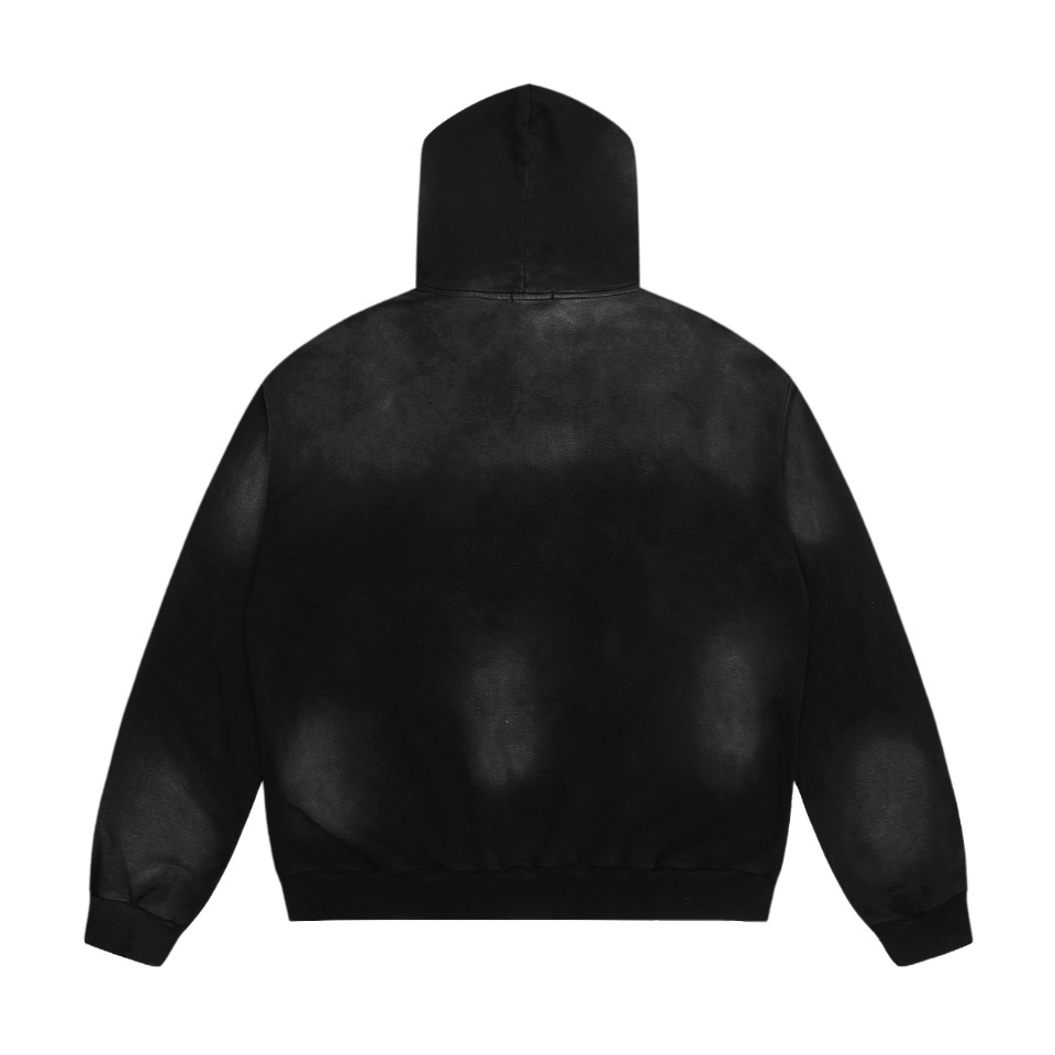 “Saint Michael Vintage Hoodie in Water Washing Black, Sizes M, L, XL” - 图片 2