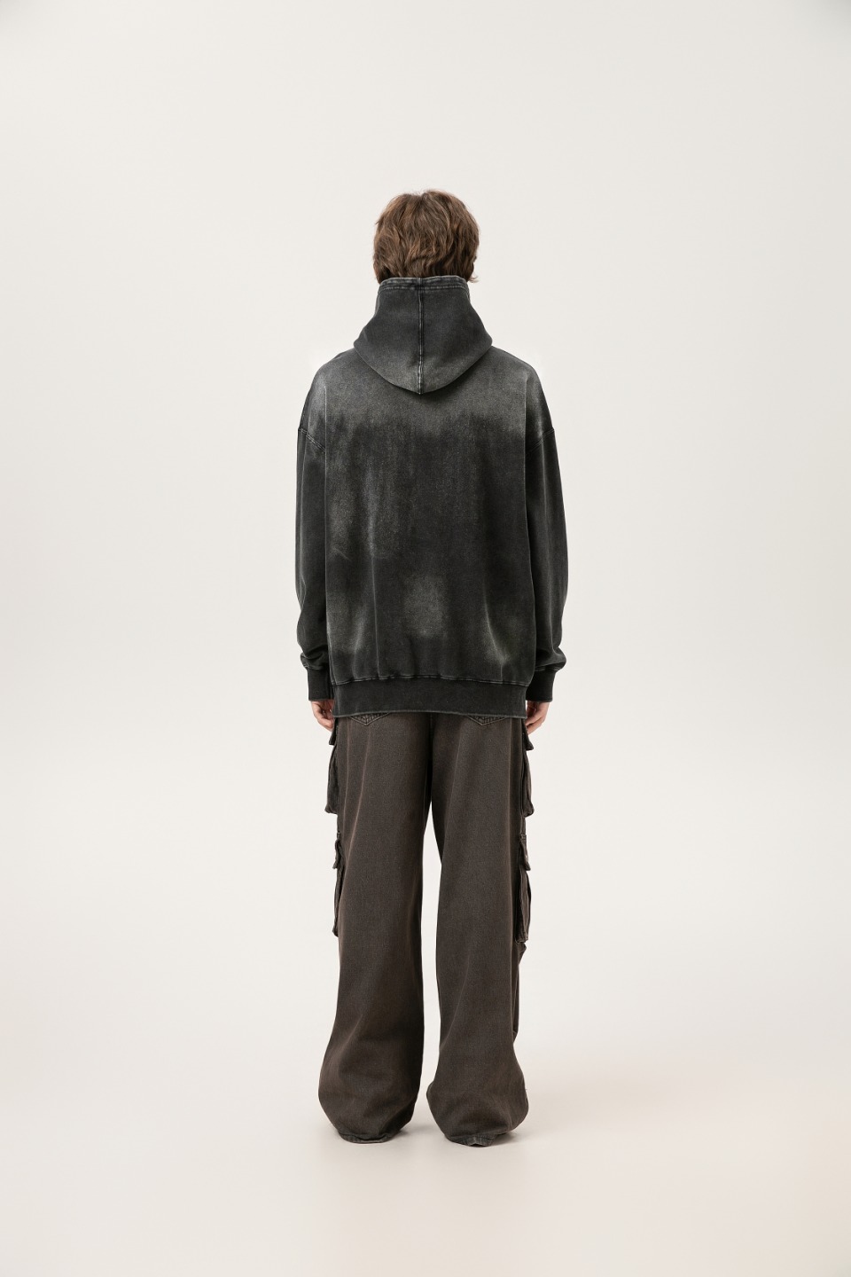 Saint Michael Recommends Washing Vintage Hoodie for Old Horse in Water Washing Black. - 图片 3