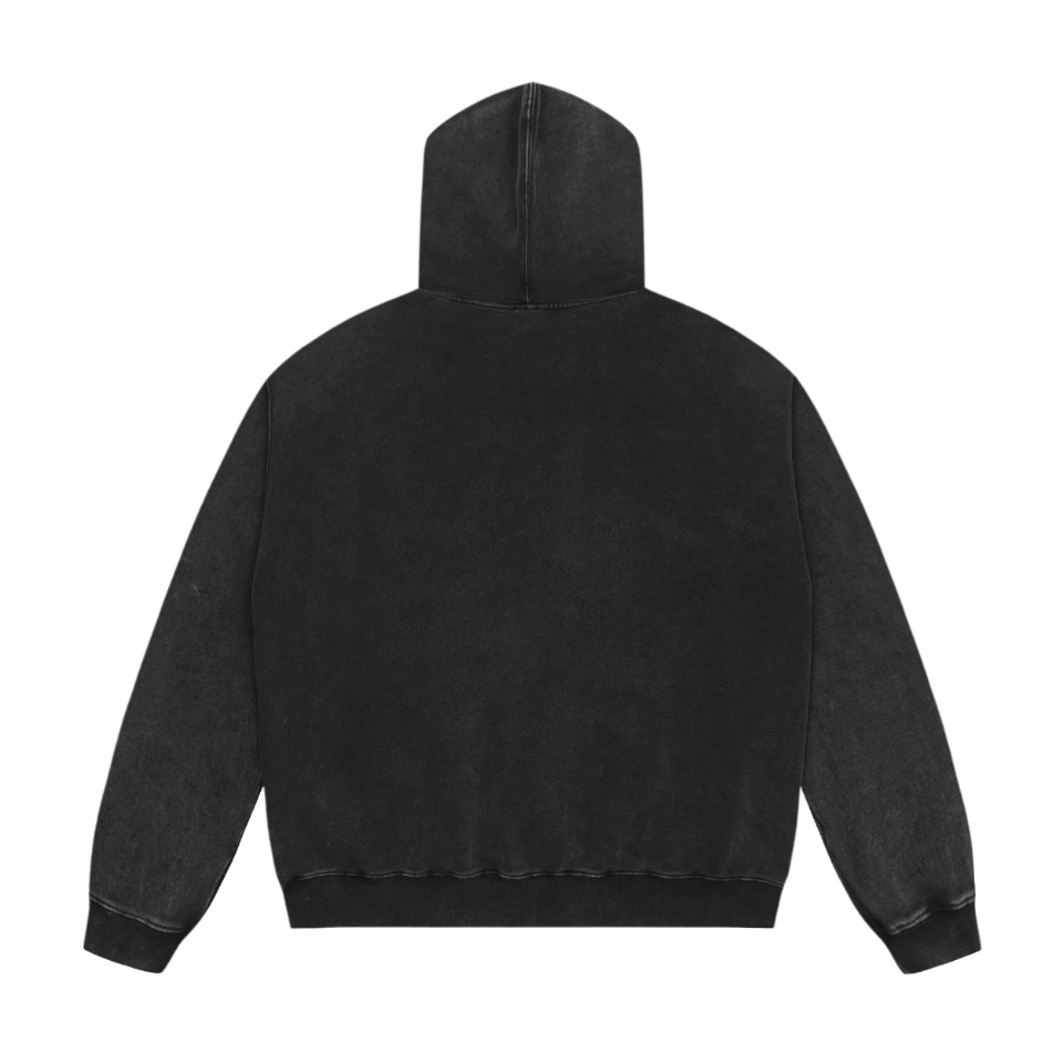 Vintage Water-Washing Hoodie in Saint Michael Style – SS WY7717, Blue/Black, M-XL Sizes - 图片 2