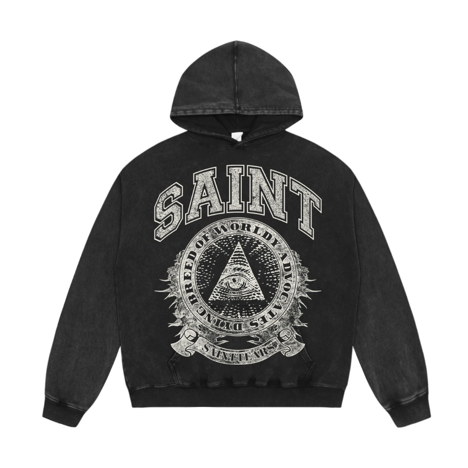 Vintage Water-Washing Hoodie in Saint Michael Style, Section SS WY7714, Various Colors and Sizes