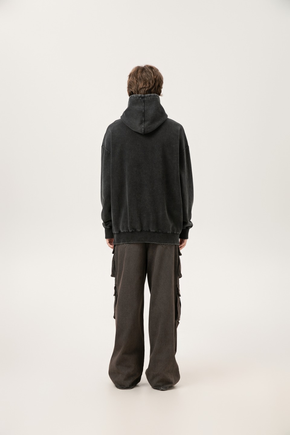 Saint Michael Vintage Hoodie in Ash Wash and Black Wash, 400g Salsa – Section SS WY7711. - 图片 8