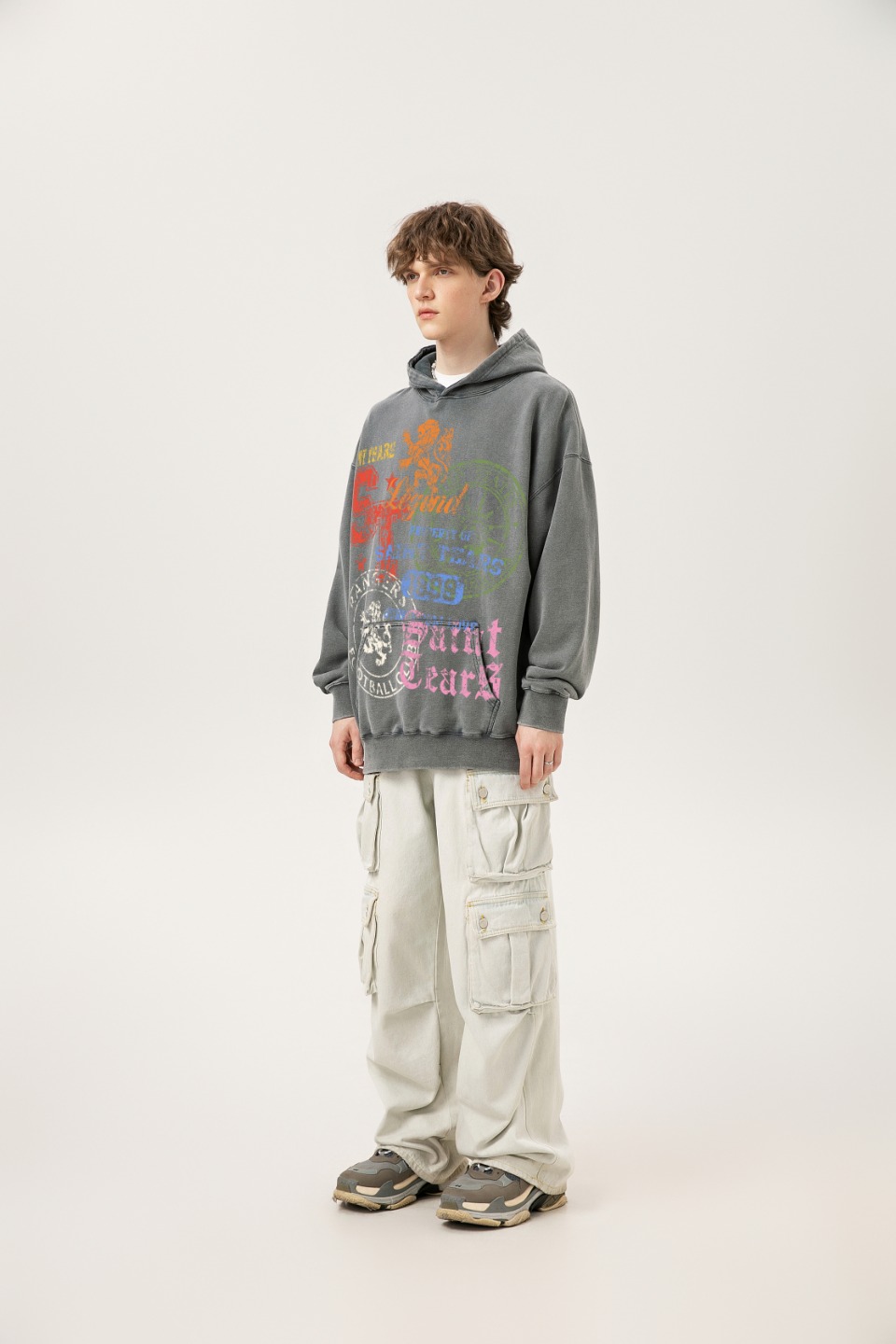 “Vintage Hoodie in Ash Wash, Saint Michael Water, 400g Salsa – Section SS WY7722” - 图片 3
